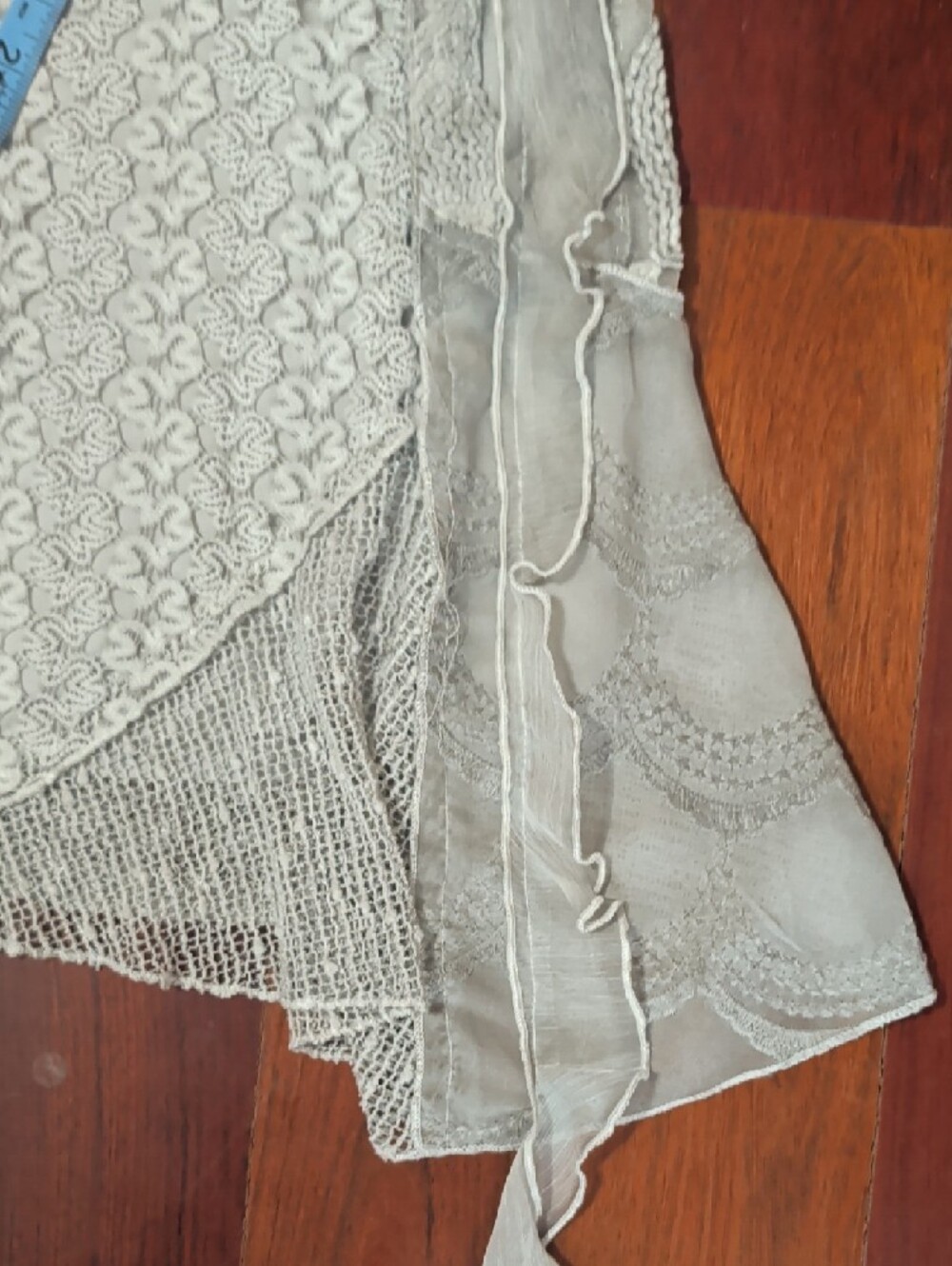 Feratelli patchwork longline lagenlook tunic blouse Light Gray - Picture 11 of 11